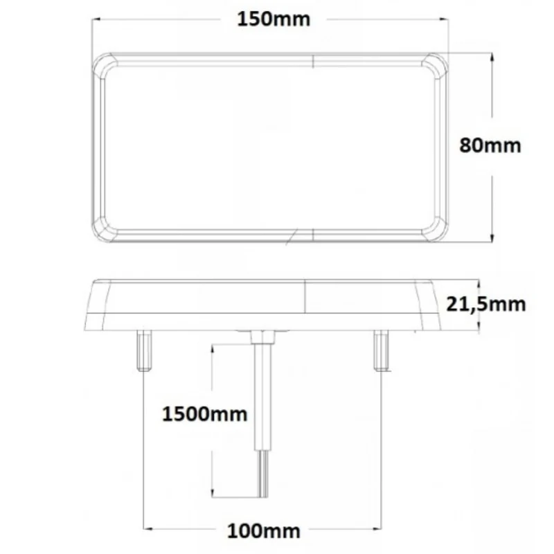 Feux de remorque rectangulaires / Lot de 2