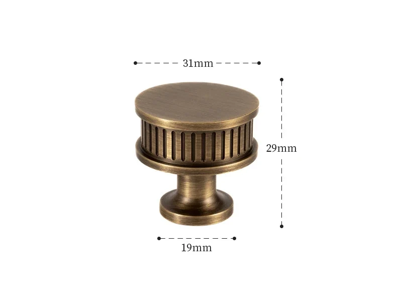 Poignée de meuble torsadée en laiton, effet bronze