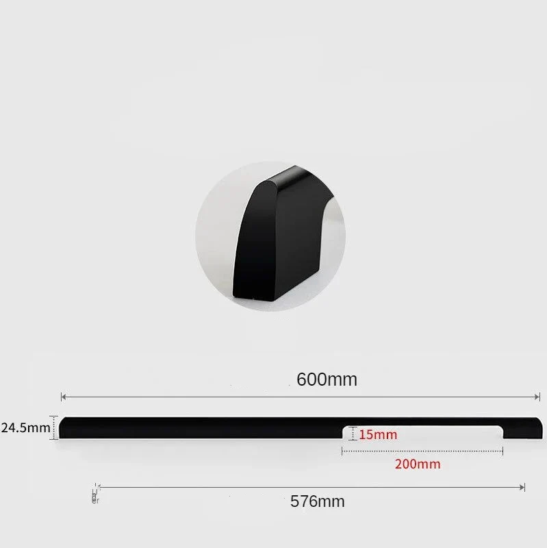 Poignée de meuble rectangulaire noir