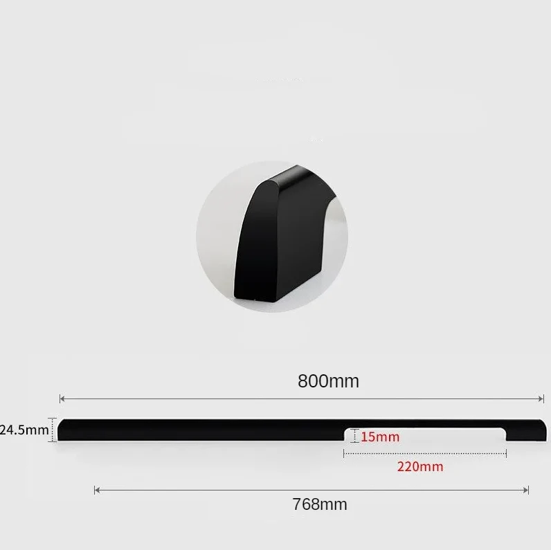 Poignée de meuble rectangulaire noir