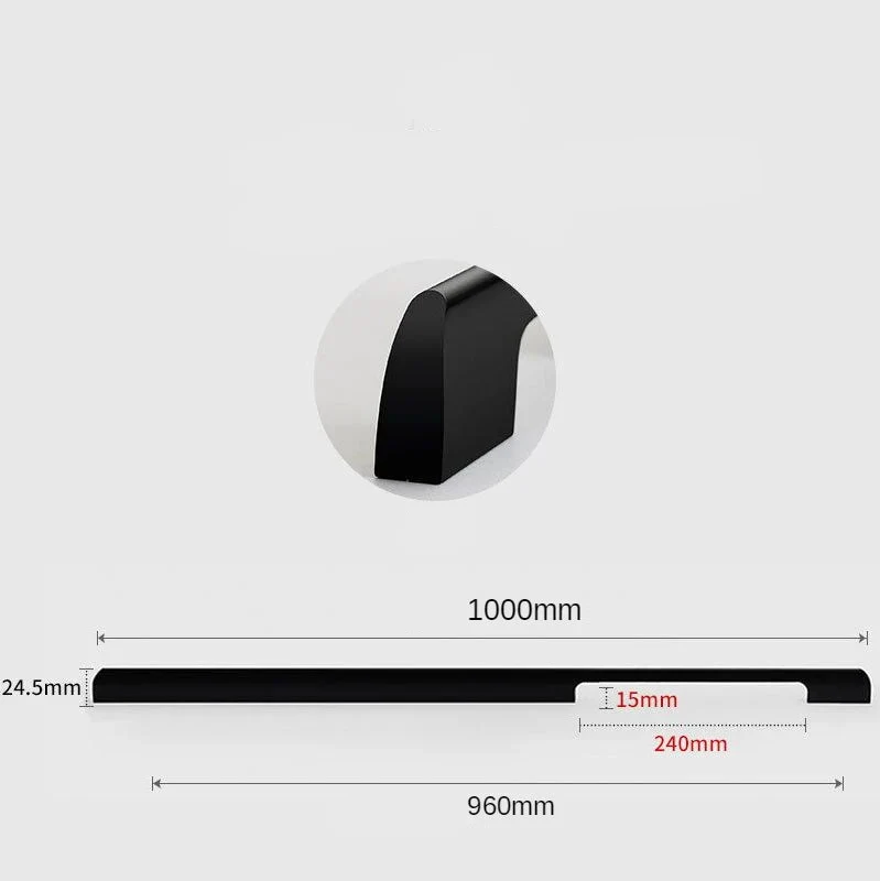 Poignée de meuble rectangulaire noir