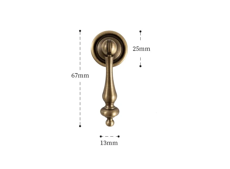 Poignée de meuble antique bronze brossé