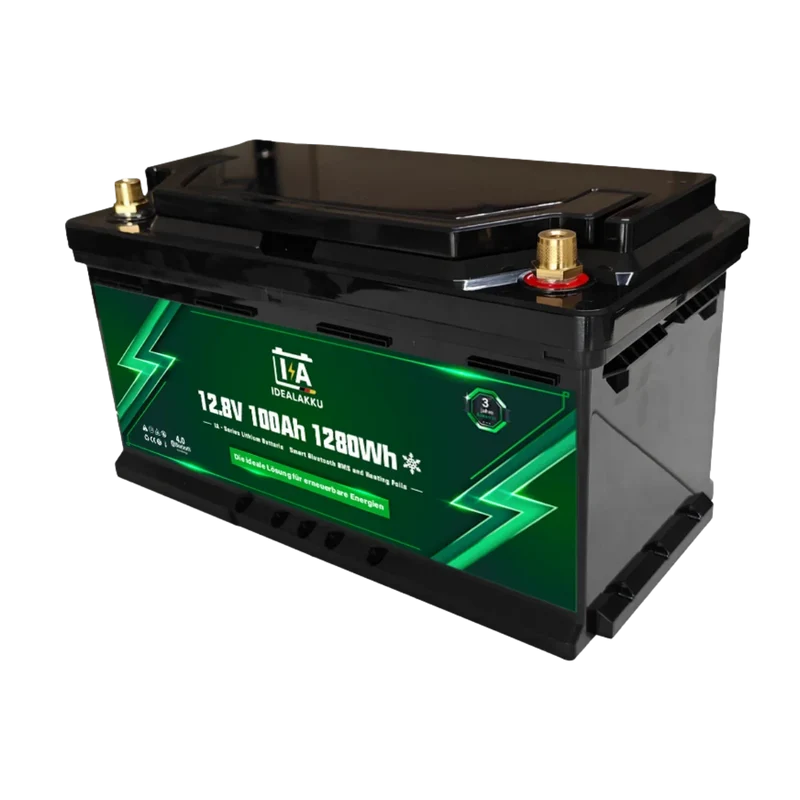 Batterie Lithium LiFePO4 12.8V 100Ah IDEALAKKU IA-12-100H Bluetooth Chauffante Camping-Car Solaire