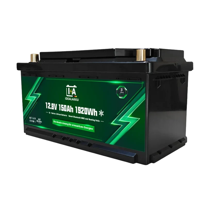 Batterie LiFePO4 12.8V 150Ah (1920Wh) IDEALAKKU IA-12-150H – Chauffage intégré & Bluetooth
