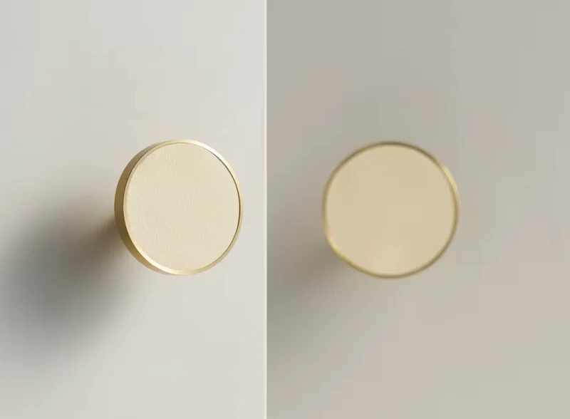 Poignée de meuble Laiton doré & Crème