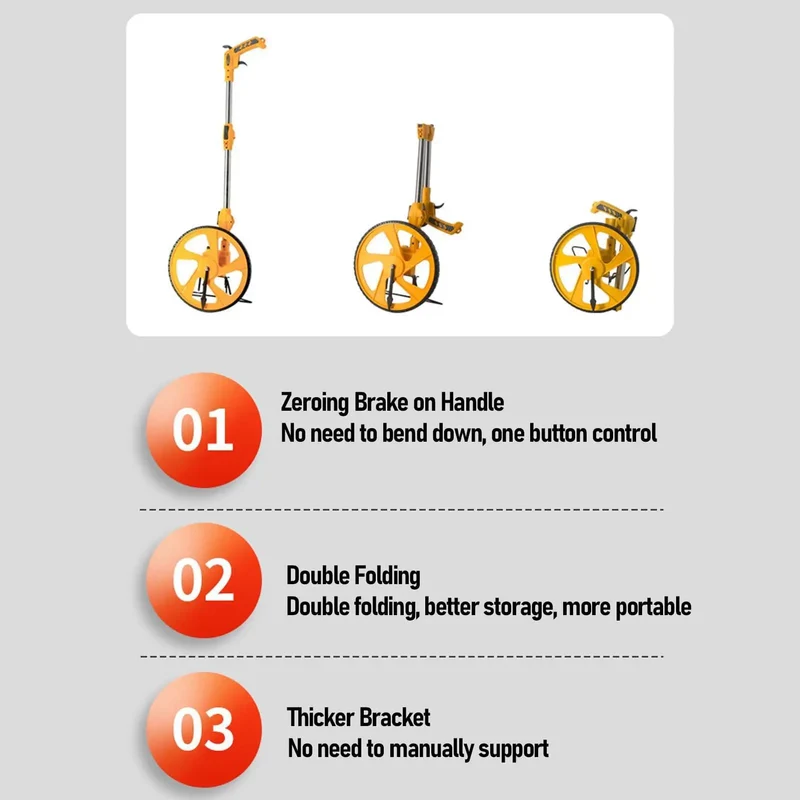 Legit Measuring Wheel With One Key Reset Foldable Distance Counter Up To 9999 Meters Killer Precision For Construction Sites Yards And Landscaping Projects Solid Gearbox And Sweet Rolling Action