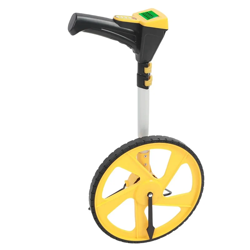 Pro Grade Digital Measuring Wheel With Backlit LCD Display And Memory Storage Tracks Distances Up To 99999 Feet No Fuss With A Fold Away Handle Ideal For Surveying Construction And Landscaping Jobs