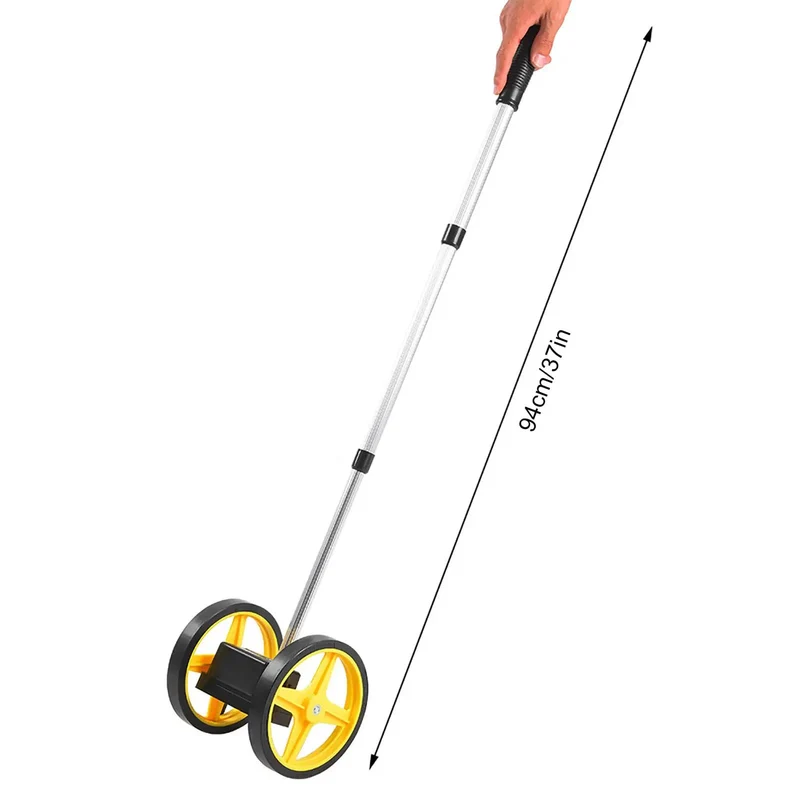 Dual Wheel Distance Measuring Gauge With Gear Driven Movement And Ergonomic Handle For Dead Accurate Tracking Up To 9999m Smooth Operator Design Built Tough For Outdoor Surveying Construction Sites And Professional Landscaping