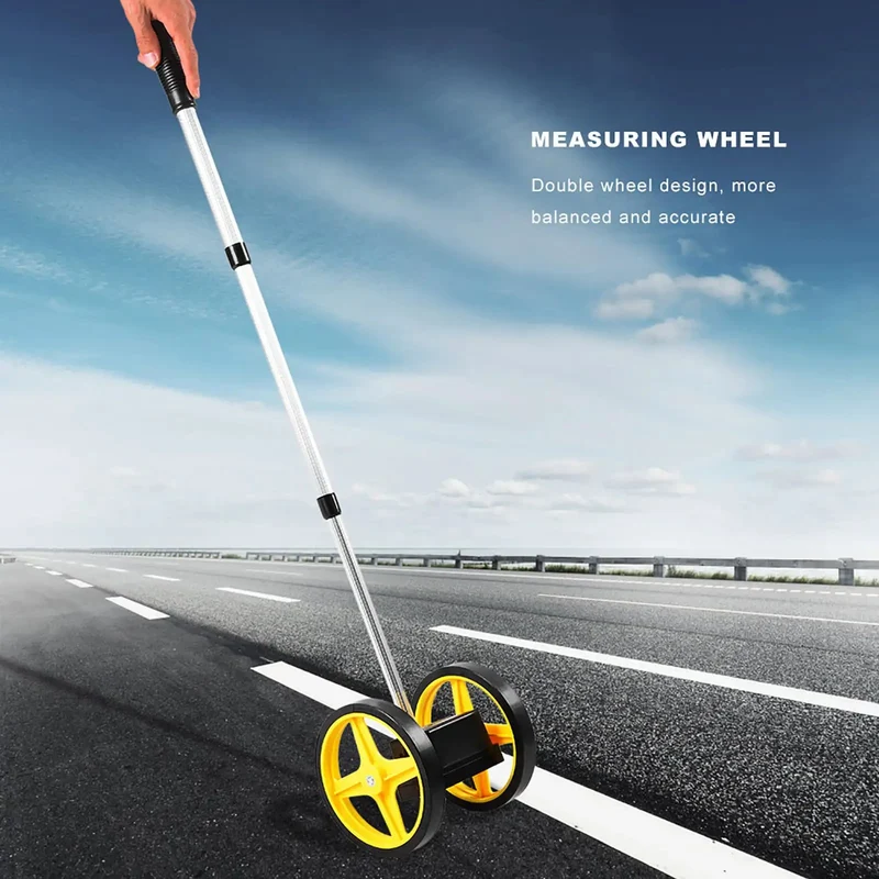 Dual Wheel Distance Measuring Gauge With Gear Driven Movement And Ergonomic Handle For Dead Accurate Tracking Up To 9999m Smooth Operator Design Built Tough For Outdoor Surveying Construction Sites And Professional Landscaping
