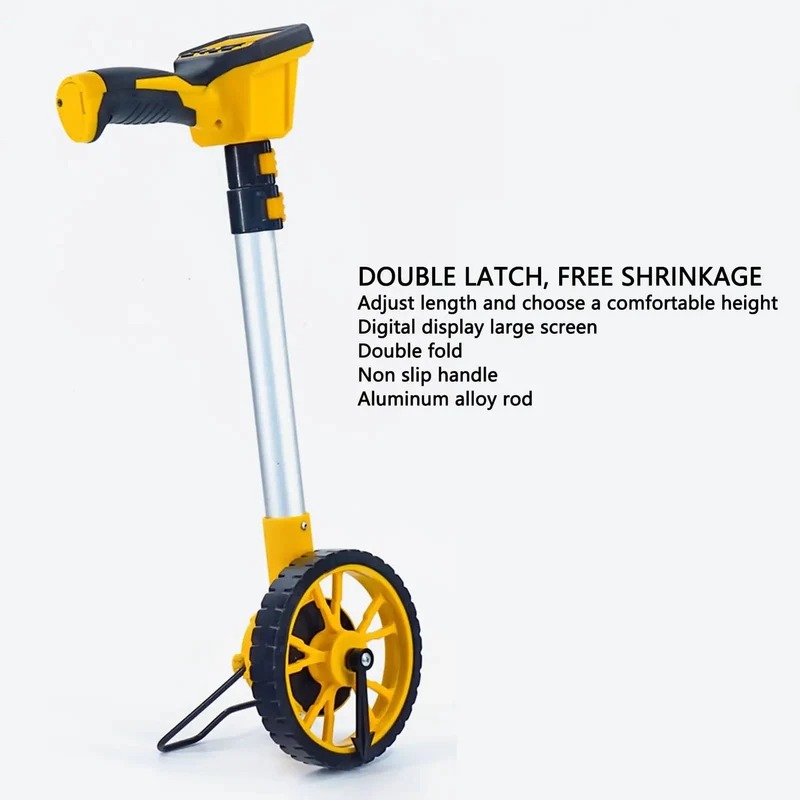Heavy Duty Digital Measuring Wheel With Bright Backlit Display And Seven Modes For Rough Terrain Surveying Job Site Ready Rolling Tape Lock On Distances Quick Feet Or Meter Readouts For Pros