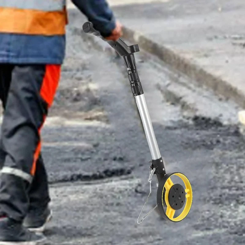 Slick Digital Display Distance Measuring Wheel And Foldable Hand Push Roller Rangefinder For Dang Accurate Fieldwork Measurement Up To 99999 Feet With Heavy Duty Pouch