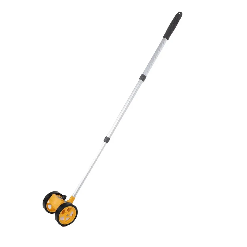 Top Notch Rolling Measuring Wheel With Four Inch Dual Counters For Landscaping And Road Work Featuring Dead Accurate Gear Design And Hassle Free Distance Tracking Up To Nine Thousand Nine Hundred Meters