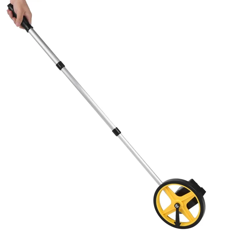 Built Tough Mechanical Distance Measuring Wheel With Telescopic Handle And Slick Roll TPR Drum For Zero Hassle Road Surveying And Effortless Construction Tracking Setup