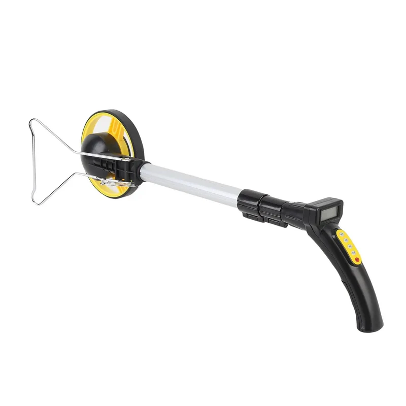 Digital Display Distance Measuring Wheel With Foldable Hand Push Roller And Built In Tape Measure Delivers Dead On Zero Point One Foot Accuracy For Hella Easy Construction Site Layouts And Land Surveying