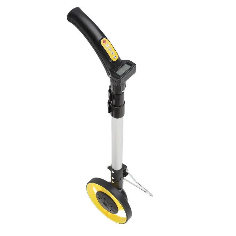 Digital Display Distance Measuring Wheel With Foldable Hand Push Roller And Built In Tape Measure Delivers Dead On Zero Point One Foot Accuracy For Hella Easy Construction Site Layouts And Land Surveying
