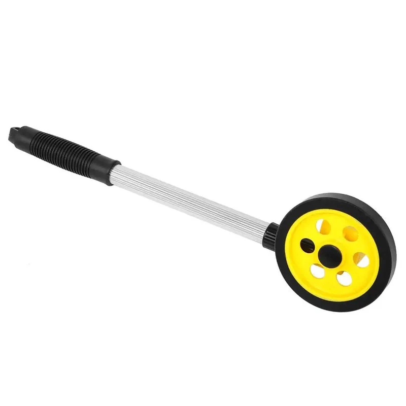 Rock Solid Distance Measuring Wheel With Dependable Mechanical Counter And Sharp High Vis Dial Smooth Rolling Tpr Tire With Lightweight Aluminum Handle For Genuine Field Survey And Dead Accurate Tracking