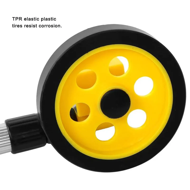 Rock Solid Distance Measuring Wheel With Dependable Mechanical Counter And Sharp High Vis Dial Smooth Rolling Tpr Tire With Lightweight Aluminum Handle For Genuine Field Survey And Dead Accurate Tracking