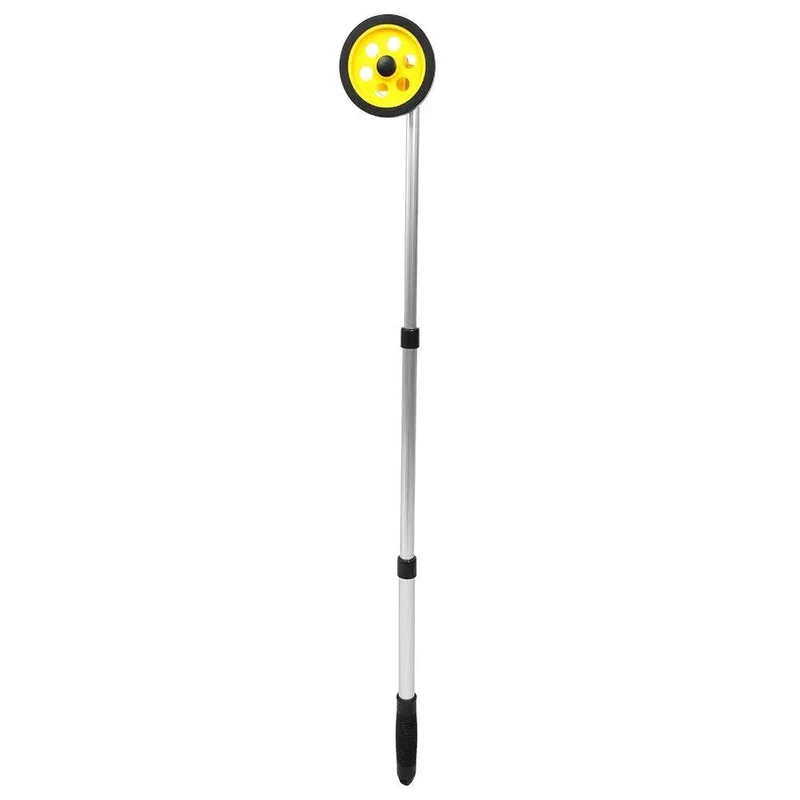 Rock Solid Distance Measuring Wheel With Dependable Mechanical Counter And Sharp High Vis Dial Smooth Rolling Tpr Tire With Lightweight Aluminum Handle For Genuine Field Survey And Dead Accurate Tracking