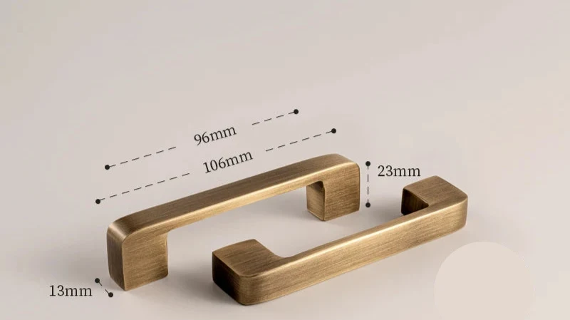 Poignée de meuble rectangulaire en laiton effet Bronze