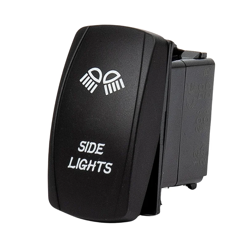 Interrupteur à bascule rectangulaire marche/arrêt avec LED / éclairage latéral