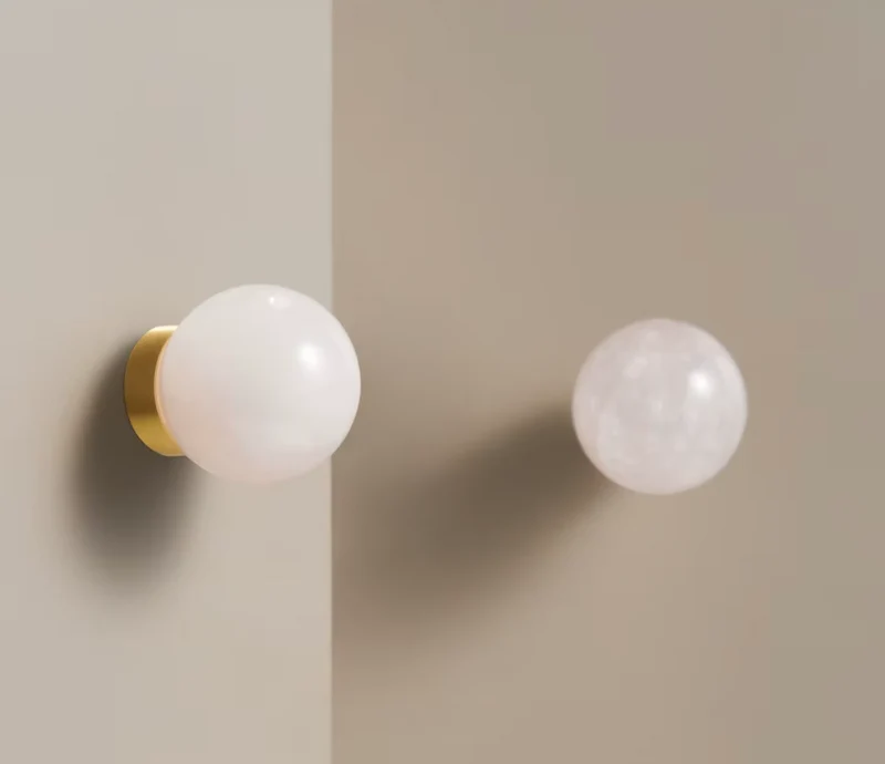 Bouton de meuble effet perle rose