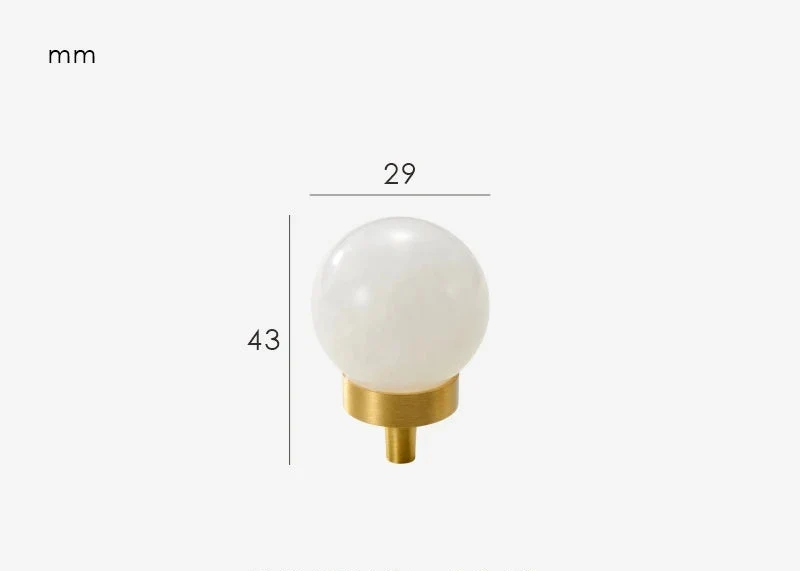 Bouton de meuble rond effet perle blanche
