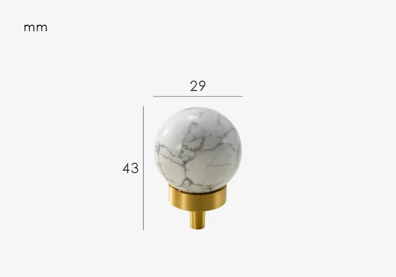 Bouton de meuble rond effet marbre