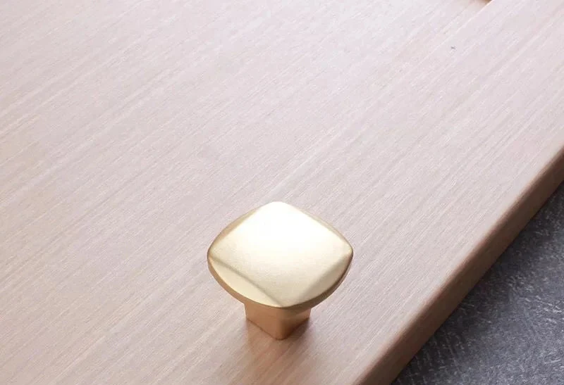 Bouton de porte laiton brossé carré