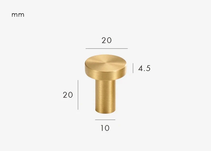 Bouton de meuble classique Or Brossé