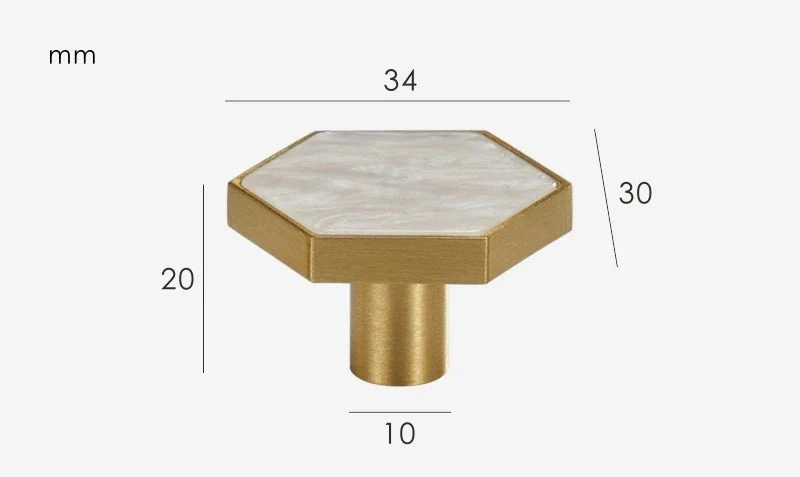 Bouton de meuble naturel Blanc effet marbre