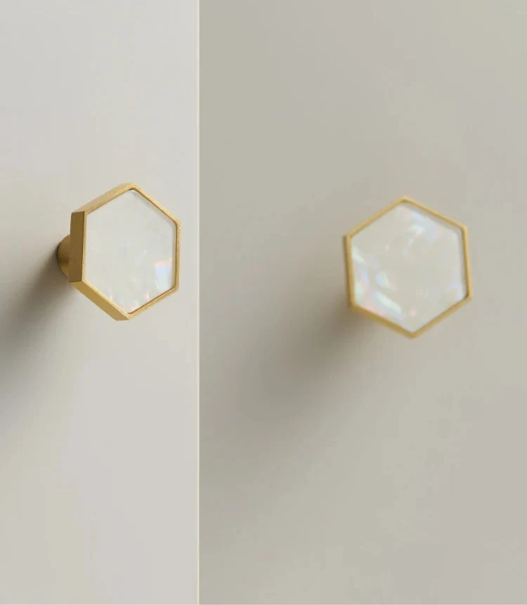 Bouton de meuble naturel Blanc