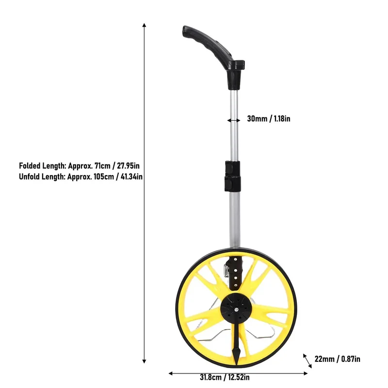 Hella Accurate Digital Measuring Wheel With Heavy Duty Telescopic Handle For Construction Layout And Landscaping Knocks Out Massive Survey Runs Up To 9999 Feet Dual Metric Imperial Display For Serious Crew Gear