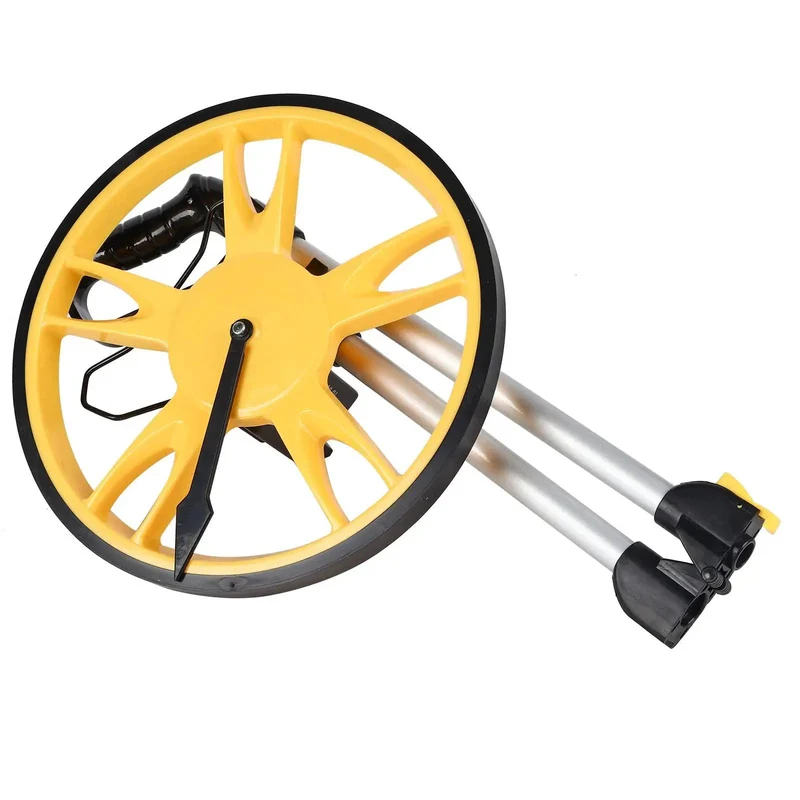 Heavy Duty Distance Measuring Wheel With Foldable Handle And 1 Meter Per Revolution TPR Anti Slip Tire For Smooth Rolling On Paved Surfaces Or Rough Terrain Grab And Go Survey Tool
