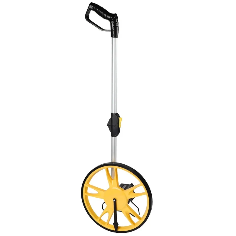 Heavy Duty Distance Measuring Wheel With Foldable Handle And 1 Meter Per Revolution TPR Anti Slip Tire For Smooth Rolling On Paved Surfaces Or Rough Terrain Grab And Go Survey Tool