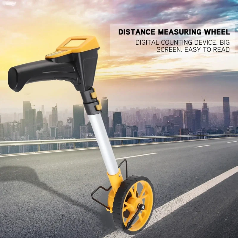 Heavy Hitter Digital Distance Measuring Wheel With Big Bold Screen For Smooth Road Layout And Property Line Mapping On Busy Construction Zones Or Farm Trails