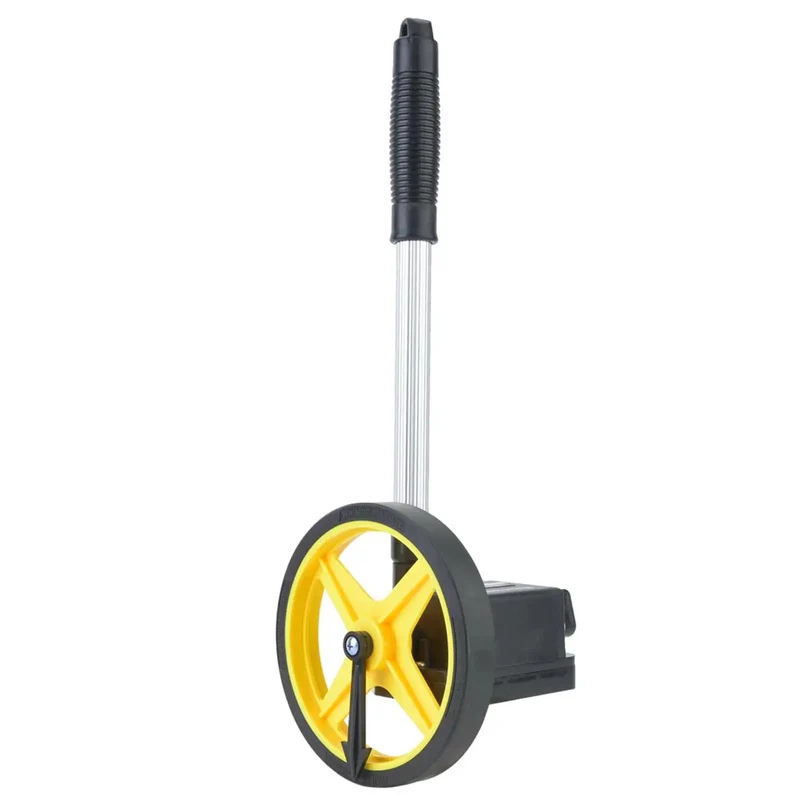 Precision Measuring Wheel With Telescopic Handle And Thick Anti Skid Tpr Roller Boasts Hella Durable Build Delivers Dead On Readings Up To 9999 Point 9 Meters For Land Surveys