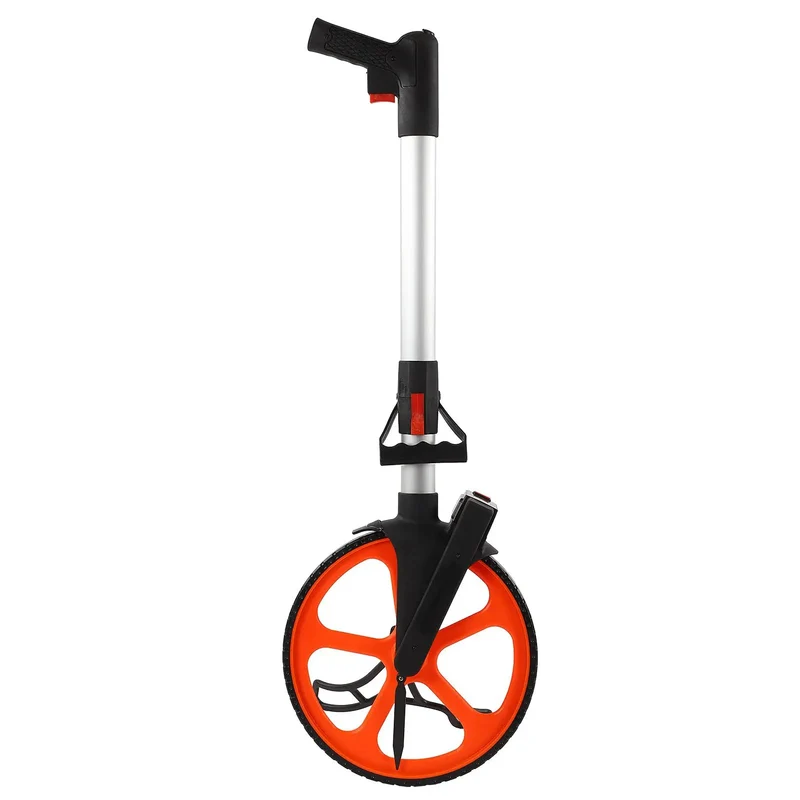 Heavy Duty Land Surveying Measuring Wheel With Mechanical Counter Measures Up To 9999 Point 9 Meters Or Feet No Sweat Rolling Nylon Wheel Built Tough For Pavement And Fields Hits The Mark For Yard Layout And Construction Jobs