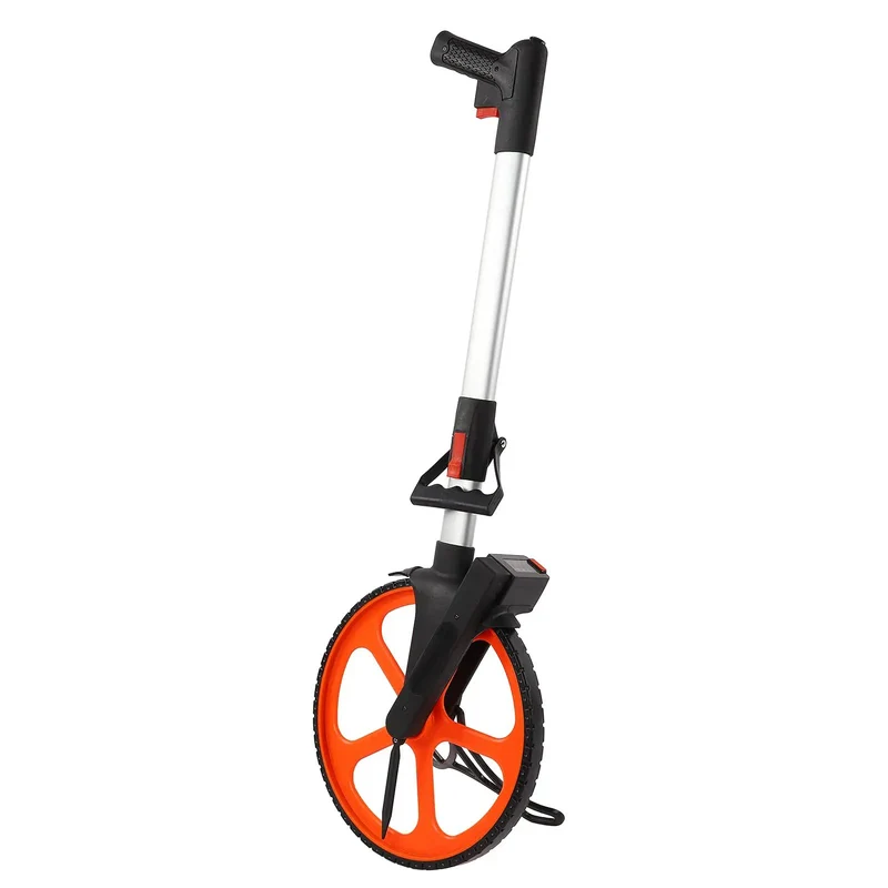 Heavy Duty Land Surveying Measuring Wheel With Mechanical Counter Measures Up To 9999 Point 9 Meters Or Feet No Sweat Rolling Nylon Wheel Built Tough For Pavement And Fields Hits The Mark For Yard Layout And Construction Jobs
