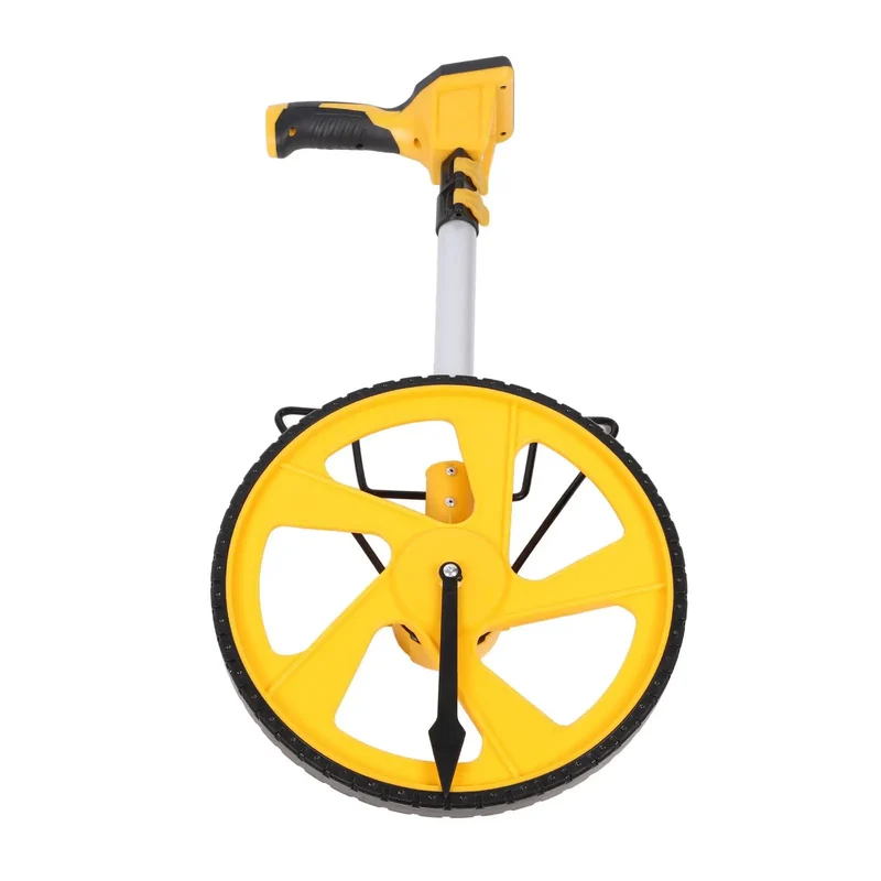 Rugged Slick Telescopic Distance Measuring Wheel With Bright Backlit Digital Screen And Imperial Metric Conversion Hold Memory Clear Functions For Smooth Worksite Ops