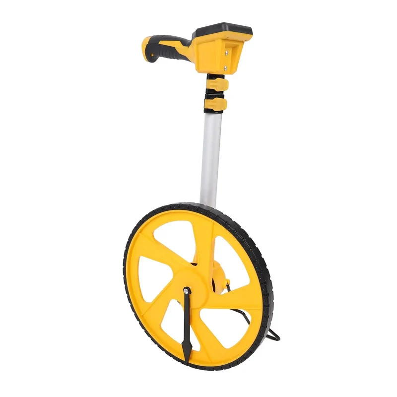 Rugged Slick Telescopic Distance Measuring Wheel With Bright Backlit Digital Screen And Imperial Metric Conversion Hold Memory Clear Functions For Smooth Worksite Ops