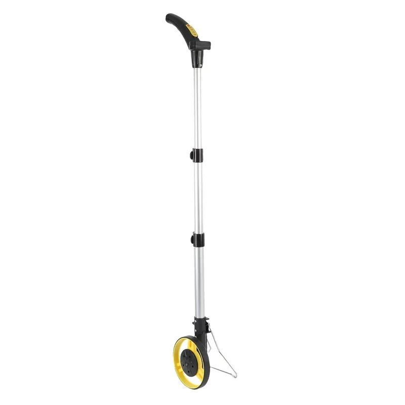 Contractor Favorite Folding Distance Measuring Wheel With Crisp Digital Display For Smooth Rolling Yard Maps And Speedy Paving Checks Across Any Rough Outdoor Ground