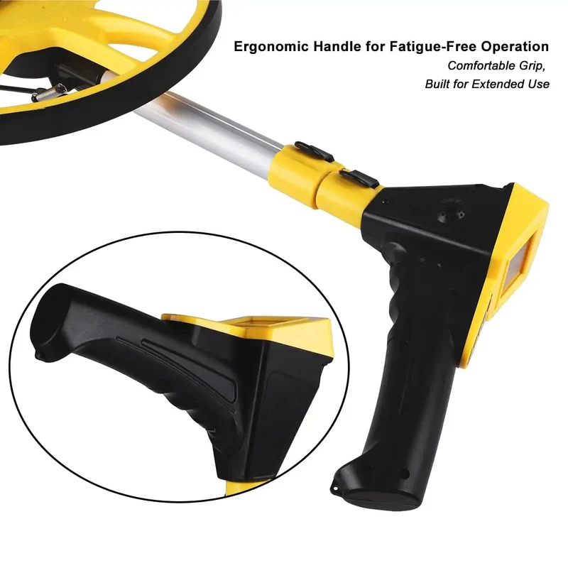 No Fuss Digital Measuring Wheel With Reinforced Grip And Backlit Display That Tallies Feet Or Meters Using Fast Memory Lock To Keep Your Rough Build Site Layout Tight As A Drum From Start To Finish