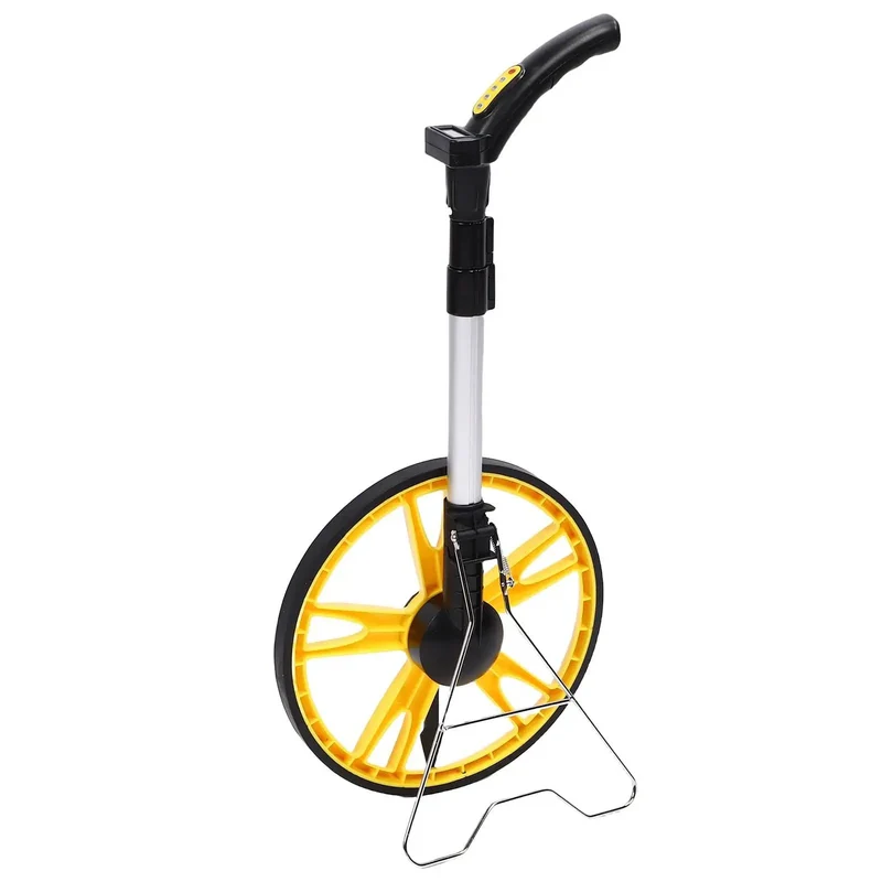 Heavy Duty Digital Measuring Wheel With Telescopic Aluminum Handle For Surveying And Construction Layout Smooth Roll Design Measures Up To 9999 Feet With No Sweat Precision