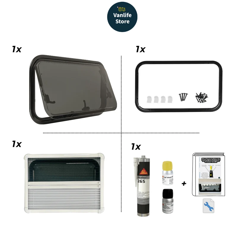 Pack Baie projetable SHADE + SIKAFLEX - Kit complet pour van aménagé et camping-car