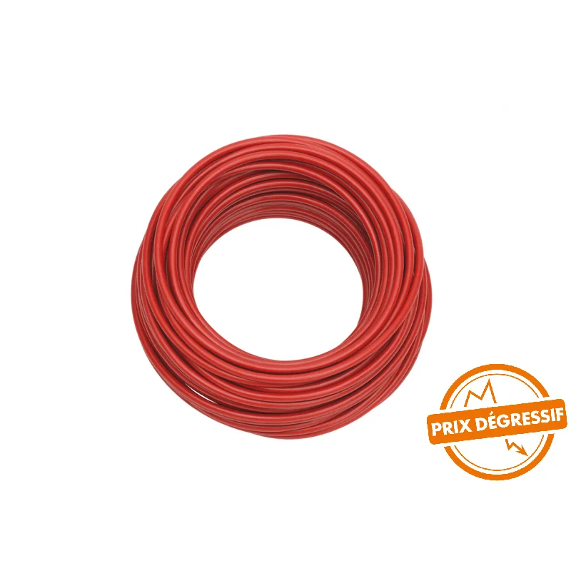 Câble souple HI FLEX 25mm ROUGE 1m (Couronne 25m)