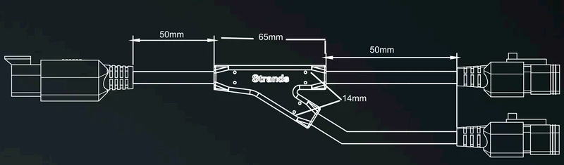Répartiteur Strands Pro DT4 vers 2 connecteurs DT4 / Puissance max. 150 W