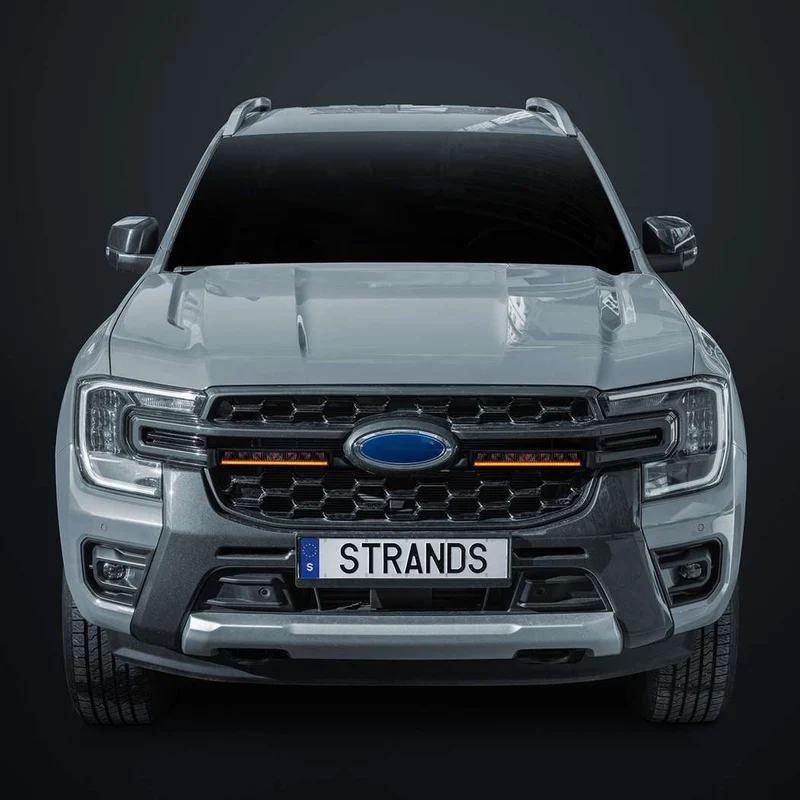 Kit de calandre avec double barre lumineuse Firefly de 10 pouces Strands pour Ford Ranger Wildtrack 2023-