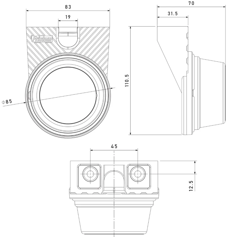 Feux de position ronds à LED Fristom FT-059 avec réflecteur et support