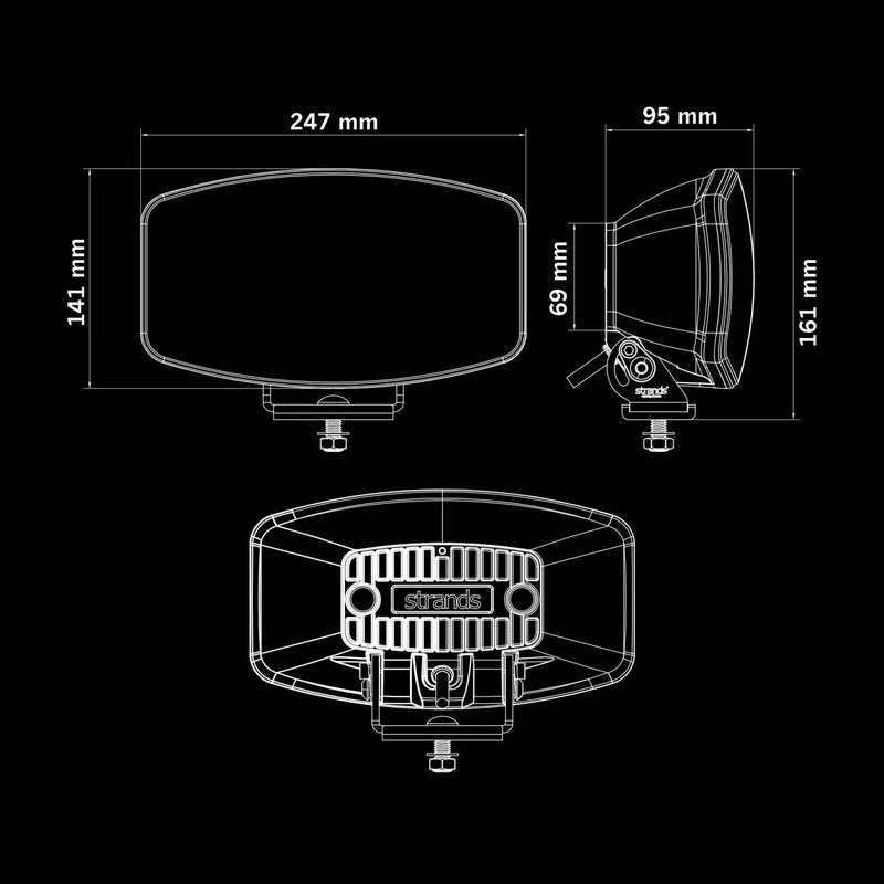 Phare de conduite ovale à LED Strands IZE OG / 9"