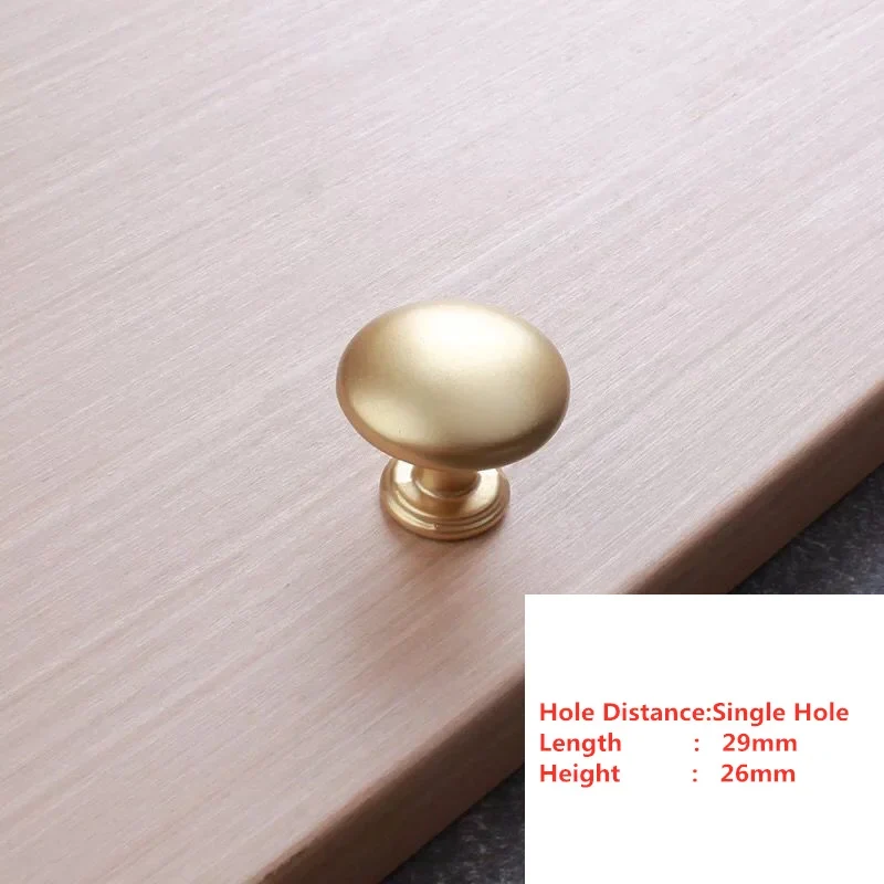 Bouton de porte champignon Or brossé